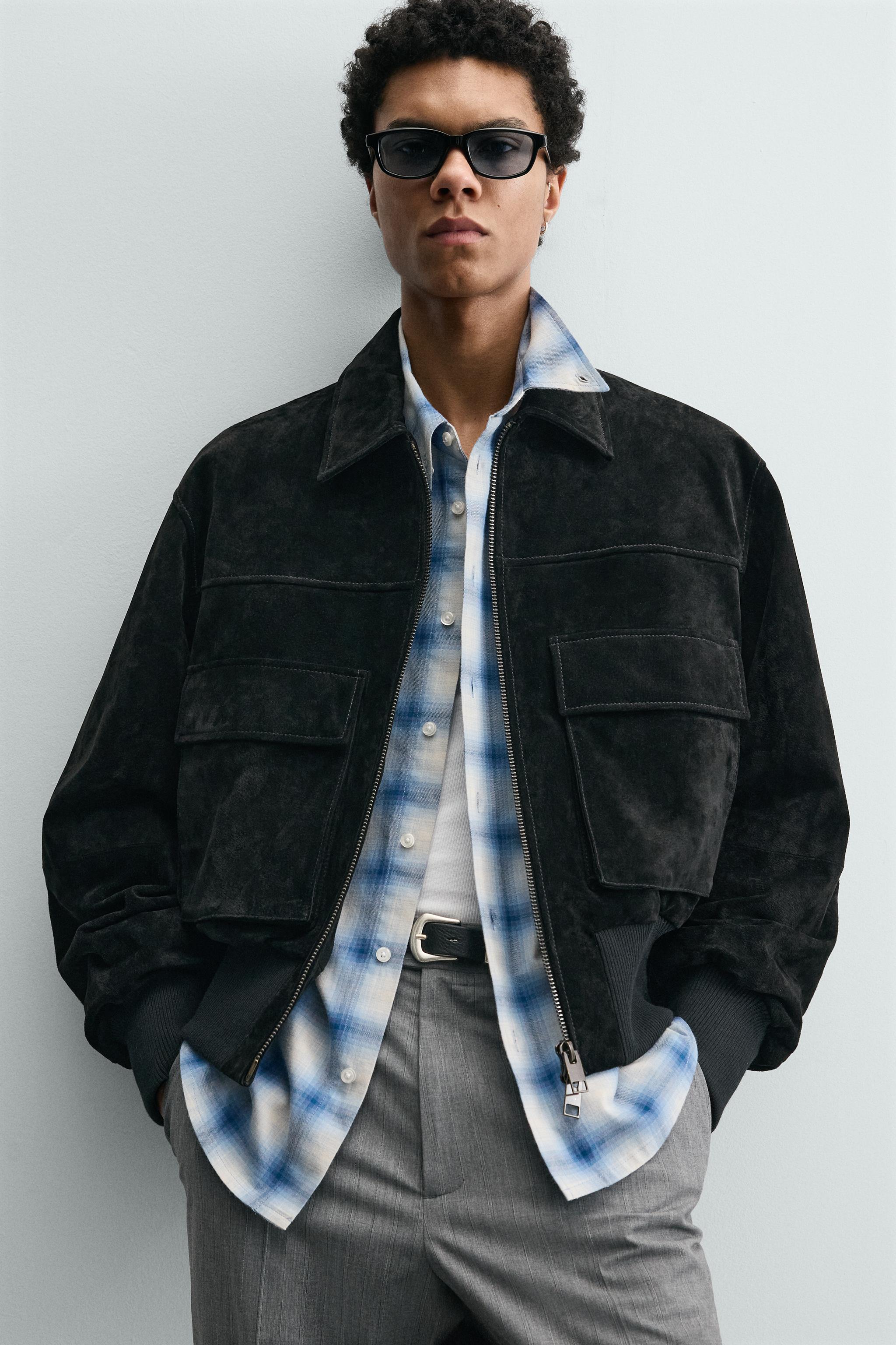 CROPPED SUEDE LEATHER JACKET